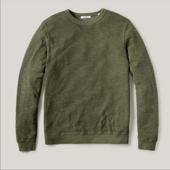 NWT Buck Mason Olive Double Slub Sweatshirt - Picture 2 of 6